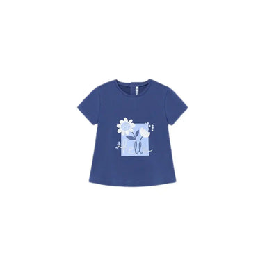 Mayoral Baby Short Sleeve Shirt, Blue, front view flat 