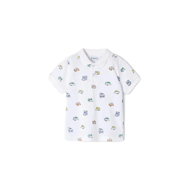 Mayoral K's Short Sleeve Polo, White, front view flat 