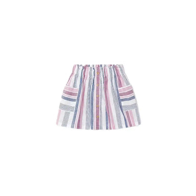 Mayoral K's Striped Skirt, Mauve, front view flat 