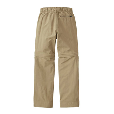 LL Bean Kid's Cresta Hiking Zip-Off Pants shown in the Dark Driftwood color option, back view as pants.
