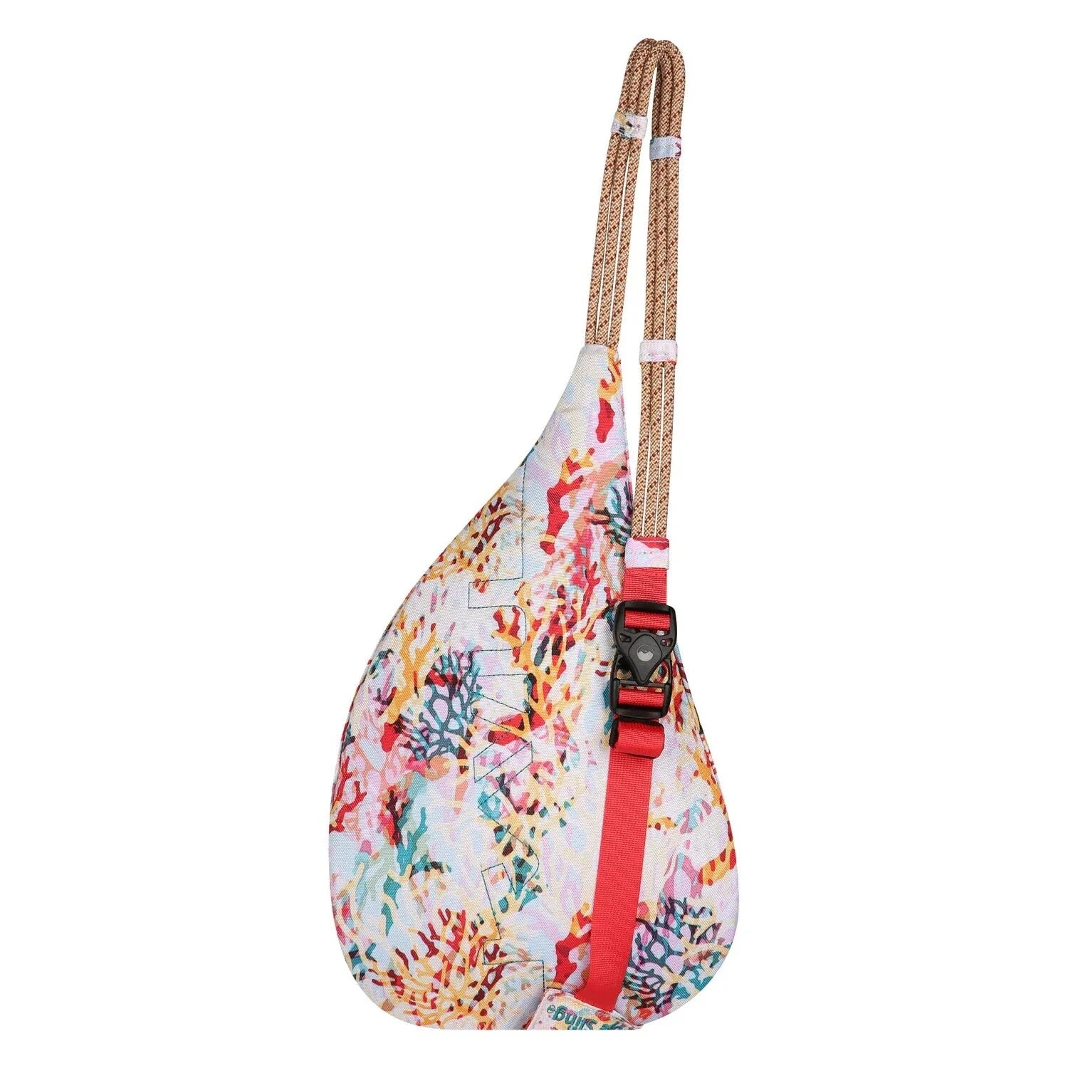 Kavu Mini Rope Sling, Floral Coral, back view 