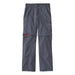 LL Bean Kid's Cresta Hiking Zip-Off Pants shown in the Carbon Navy color option, front view as pants.