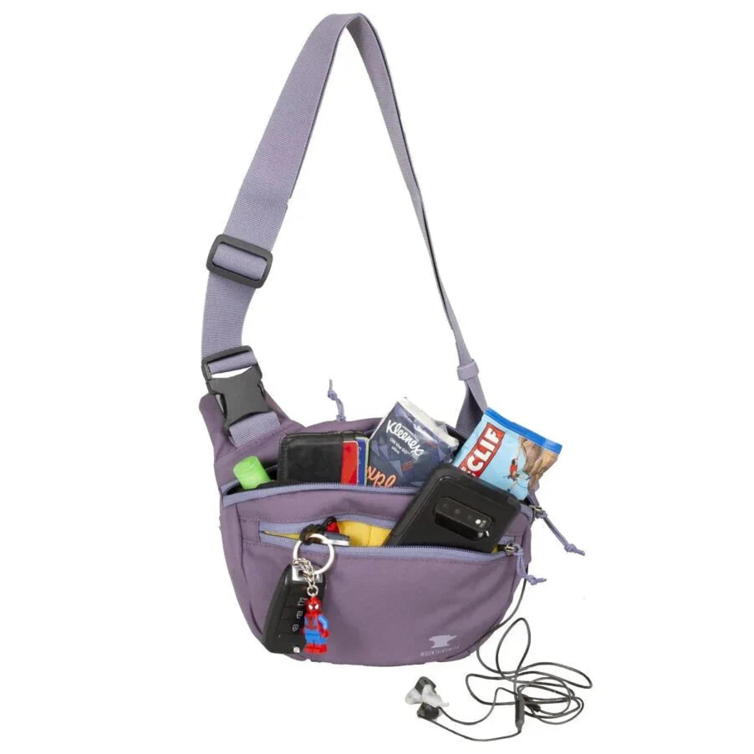 Mountainsmith Knockabout shown in the Black Plum color option, shown packed.