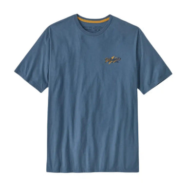 Patagonia M's Trail Hound Organic T-Shirt, Utility Blue, front view flat 