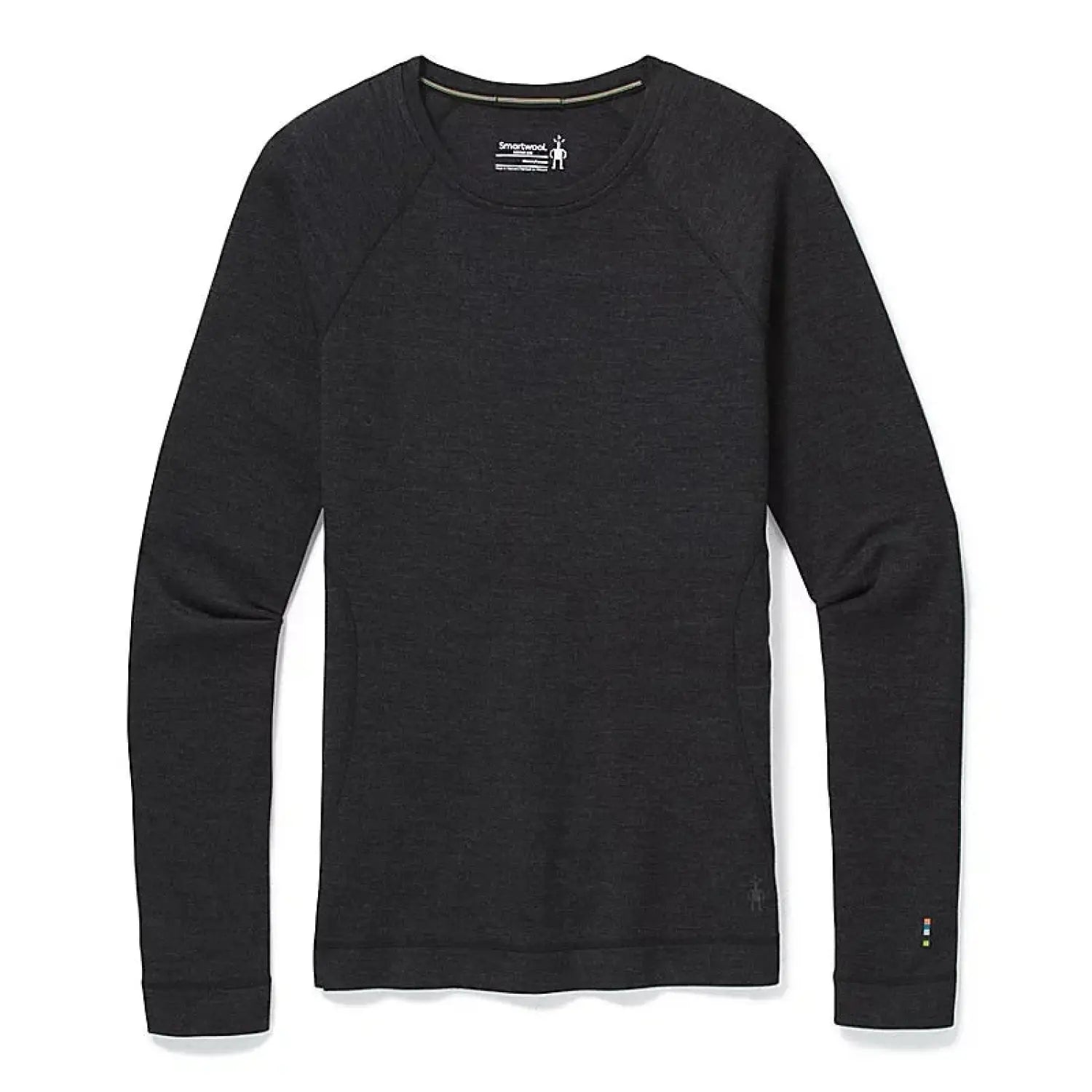 Smartwool Women's Classic Thermal Merino Base Layer Crew Charcoal Heather Flat Front View