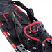 Tubbs Men's Panoramic 30 Snowshoe in Black and Red, detail view of the boa closure and heal strap..