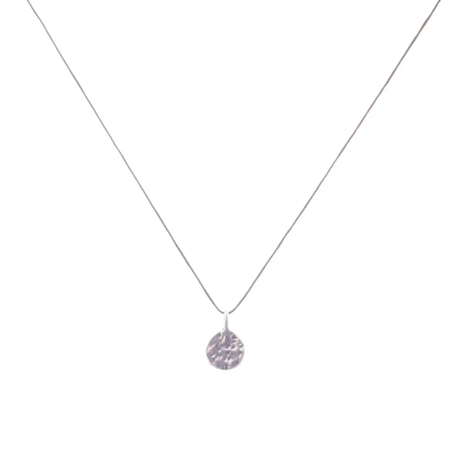 Bronwen Jewelry Tiny Charm Necklace 16" Disc Silver View