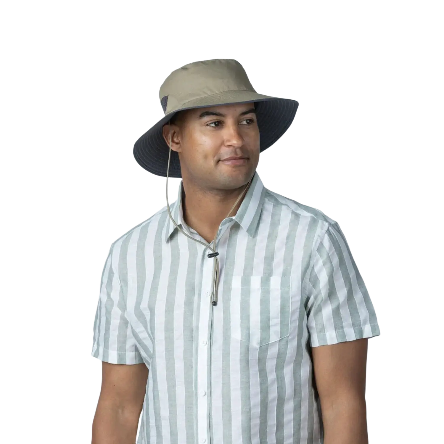 Pistil Shoreline Sun Hat in tobacco, on model front view