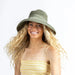Pistil Women's Leigh Sun Hat in sage, on model front view