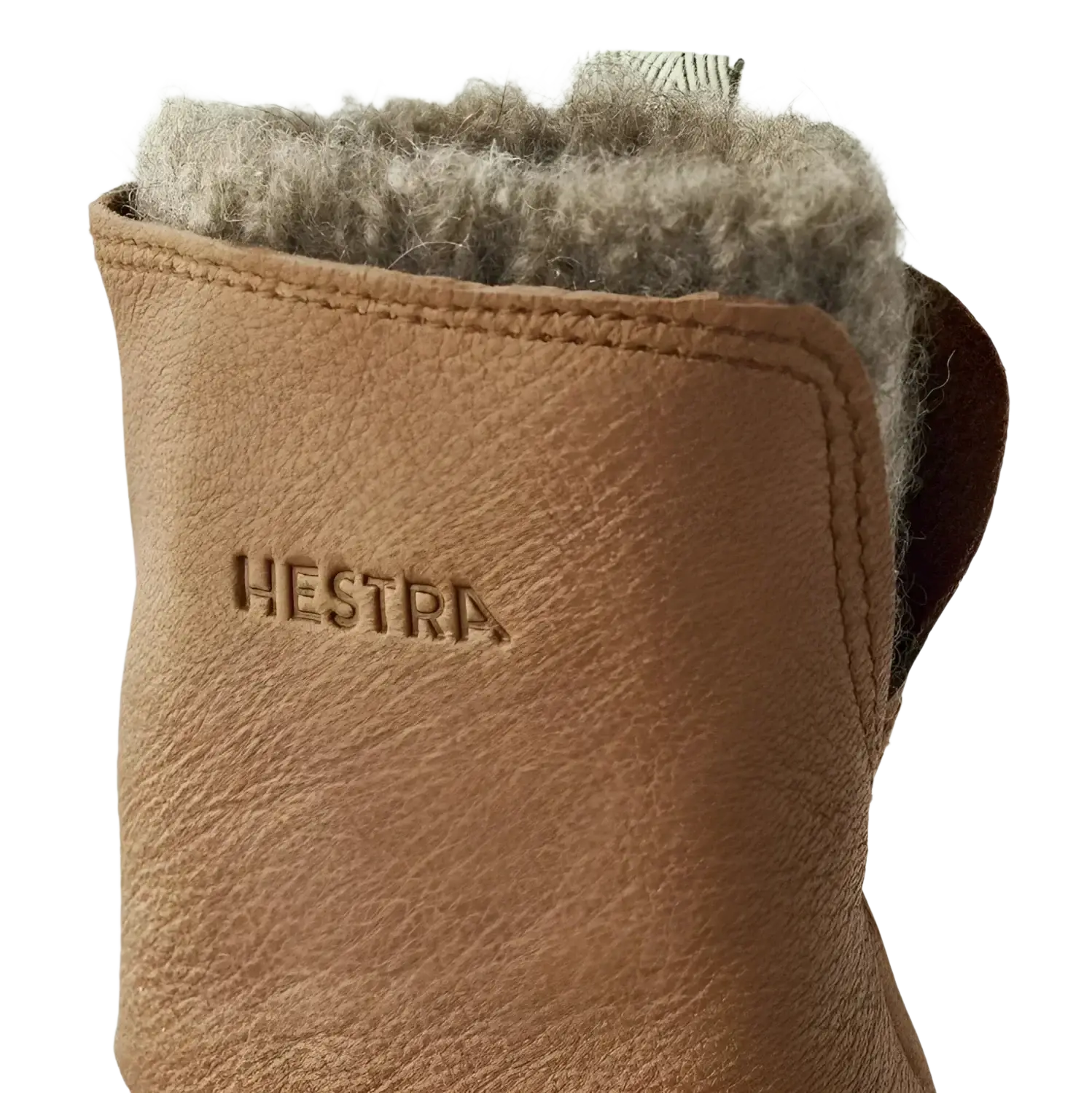 Hestra Women's Tiril Mitt in cork, cuff detail