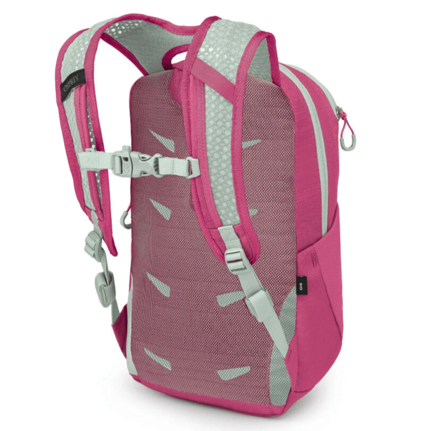 Osprey's Daylite Jr. Pack in hotspot pink & mint, back view