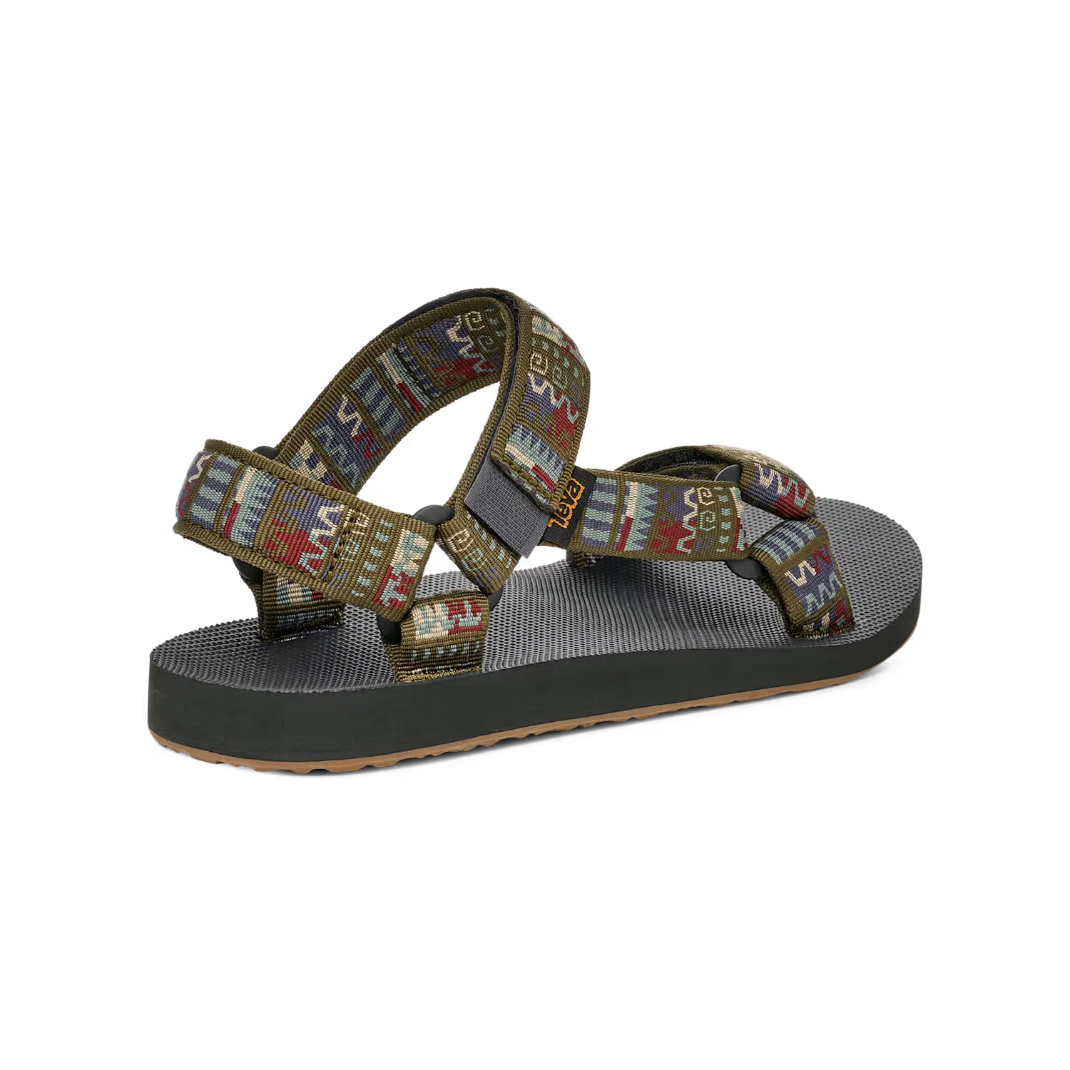 Teva Men's Original Universal Sandal in geo mashup olive, back view