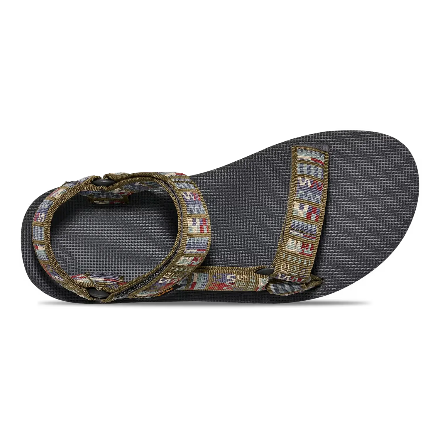 Teva Men's Original Universal Sandal in geo mashup olive, top view