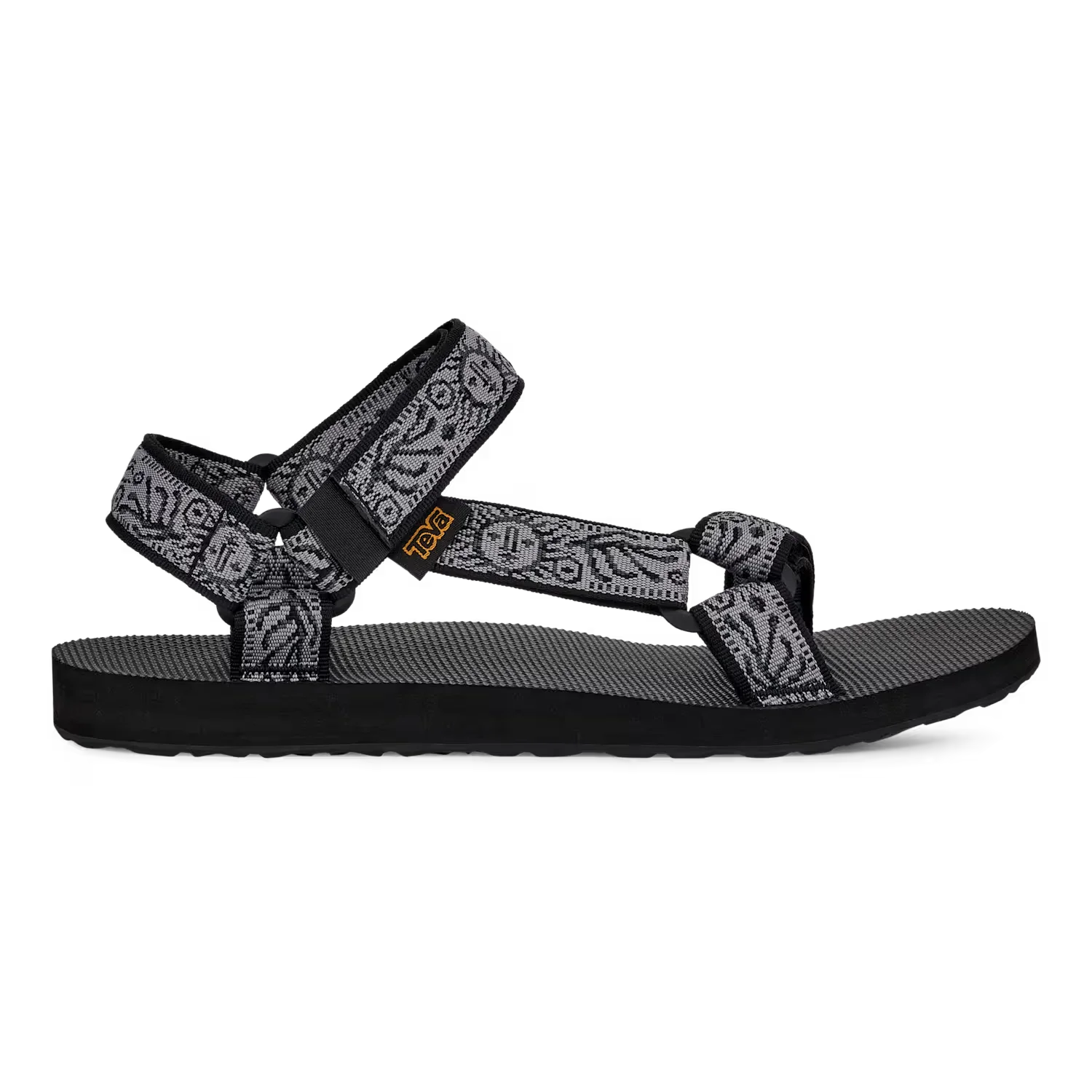 Teva Men's Original Universal Sandal in windy summer black & grey, side view