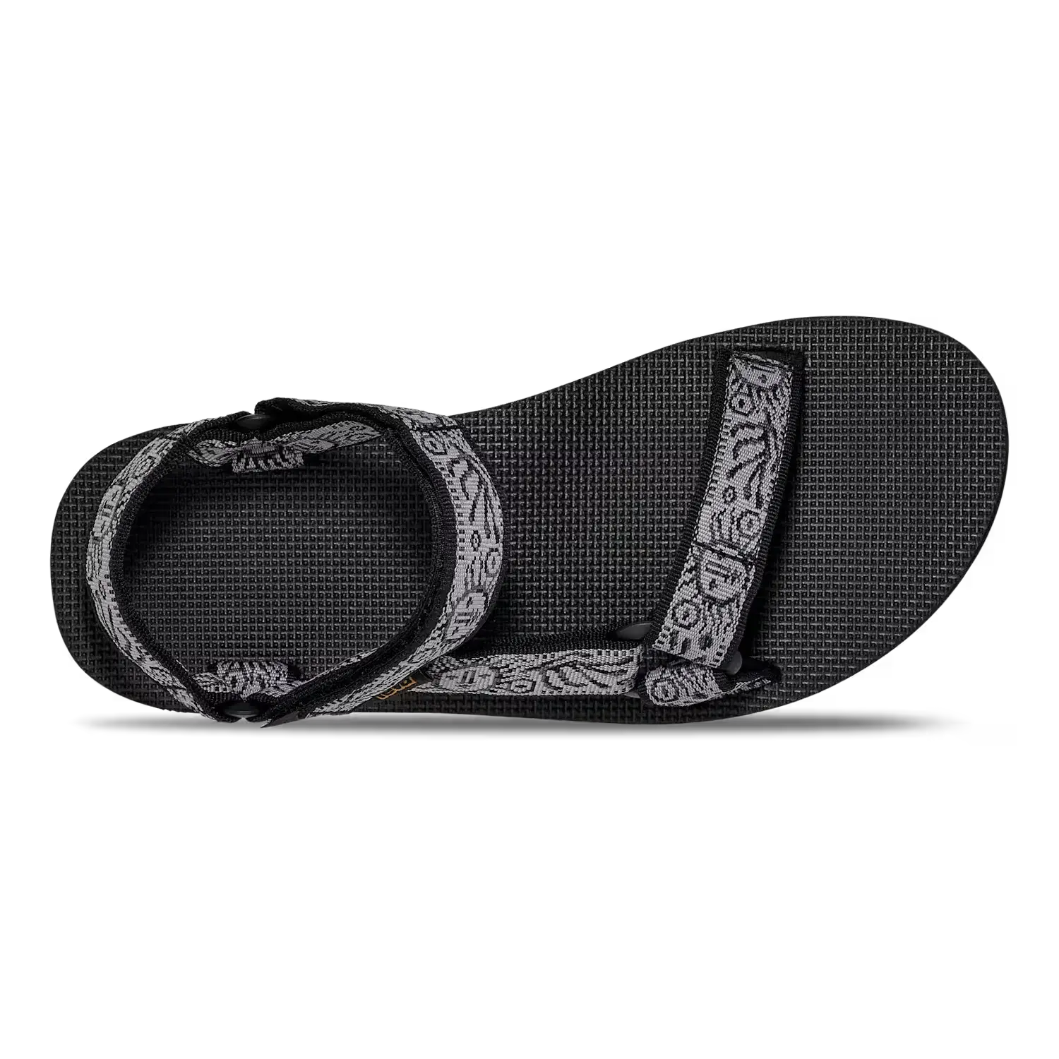 Teva Men's Original Universal Sandal in windy summer black & grey, top view
