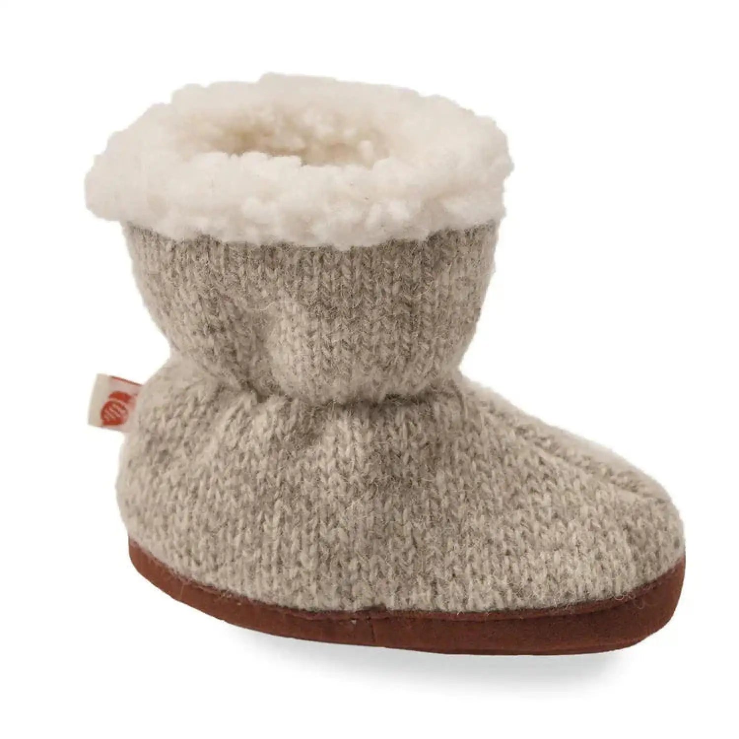Toddler’s Ragg Wool Booties in grey side view