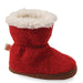 Toddler’s Ragg Wool Booties in red side view
