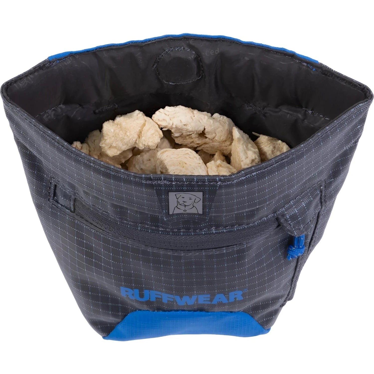 Ruffwear Treat Trader Pouch in pool blue, top view