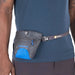 Ruffwear Treat Trader Pouch in pool blue, on model waist view