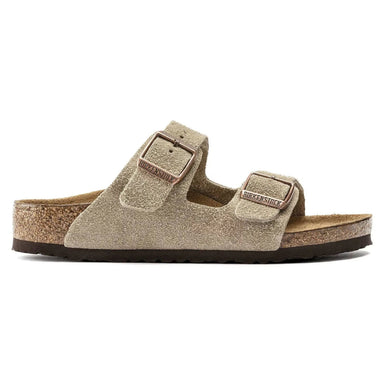 Birkenstock Kid's Arizona Suede Sandal in taupe, side view