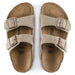 Birkenstock Kid's Arizona Suede Sandal in taupe, top view