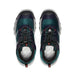 Keen's Wanduro Waterproof Boot in Sky Captain blue and Sea Moss green with black pull laces. Top View.