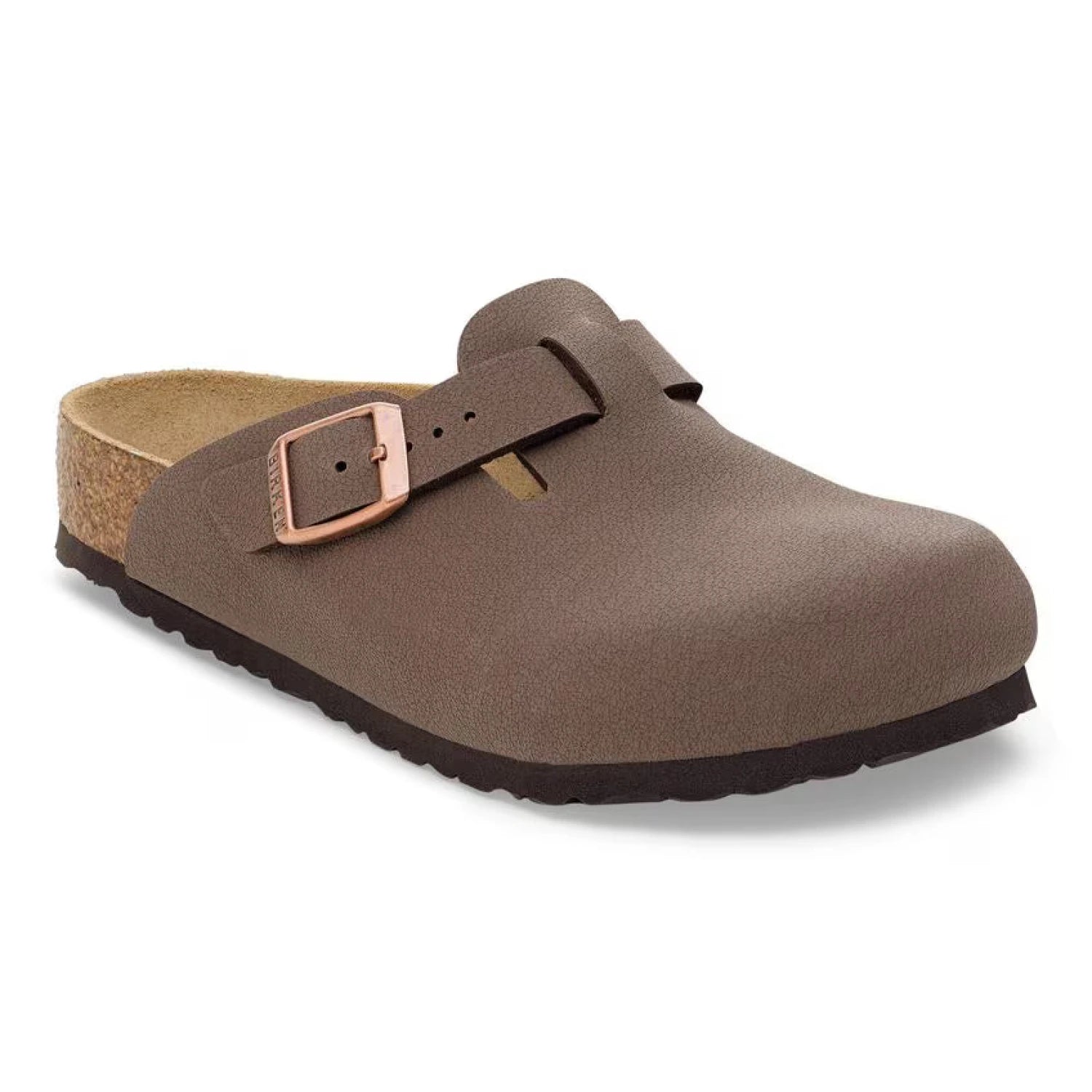 BIRKENSTOCK Kid's Boston Suede Clog in mocha, side view