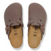 BIRKENSTOCK Kid's Boston Suede Clog in mocha, top view