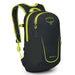 Osprey's Daylite Jr. Pack in hotspot black & lemongrass, front view