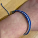 Pura Vida Original Bracelet in blue & white, view on model 