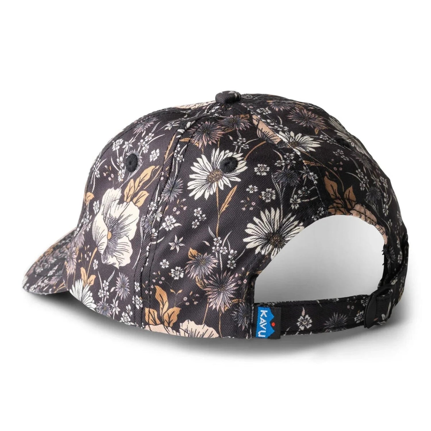 KAVU Ballard Classic Cap in quiet wildflowers, back view