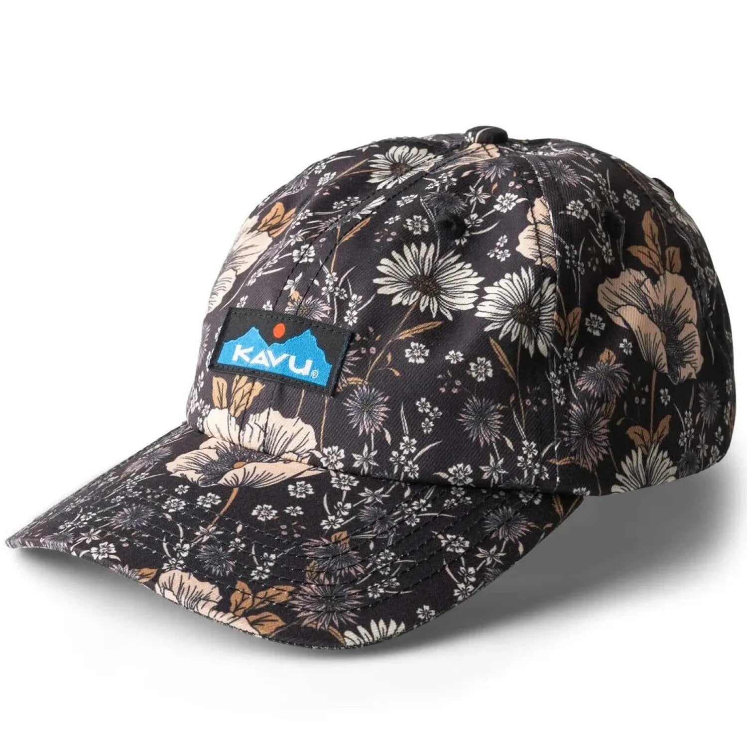 KAVU Ballard Classic Cap in quiet wildflowers, front view