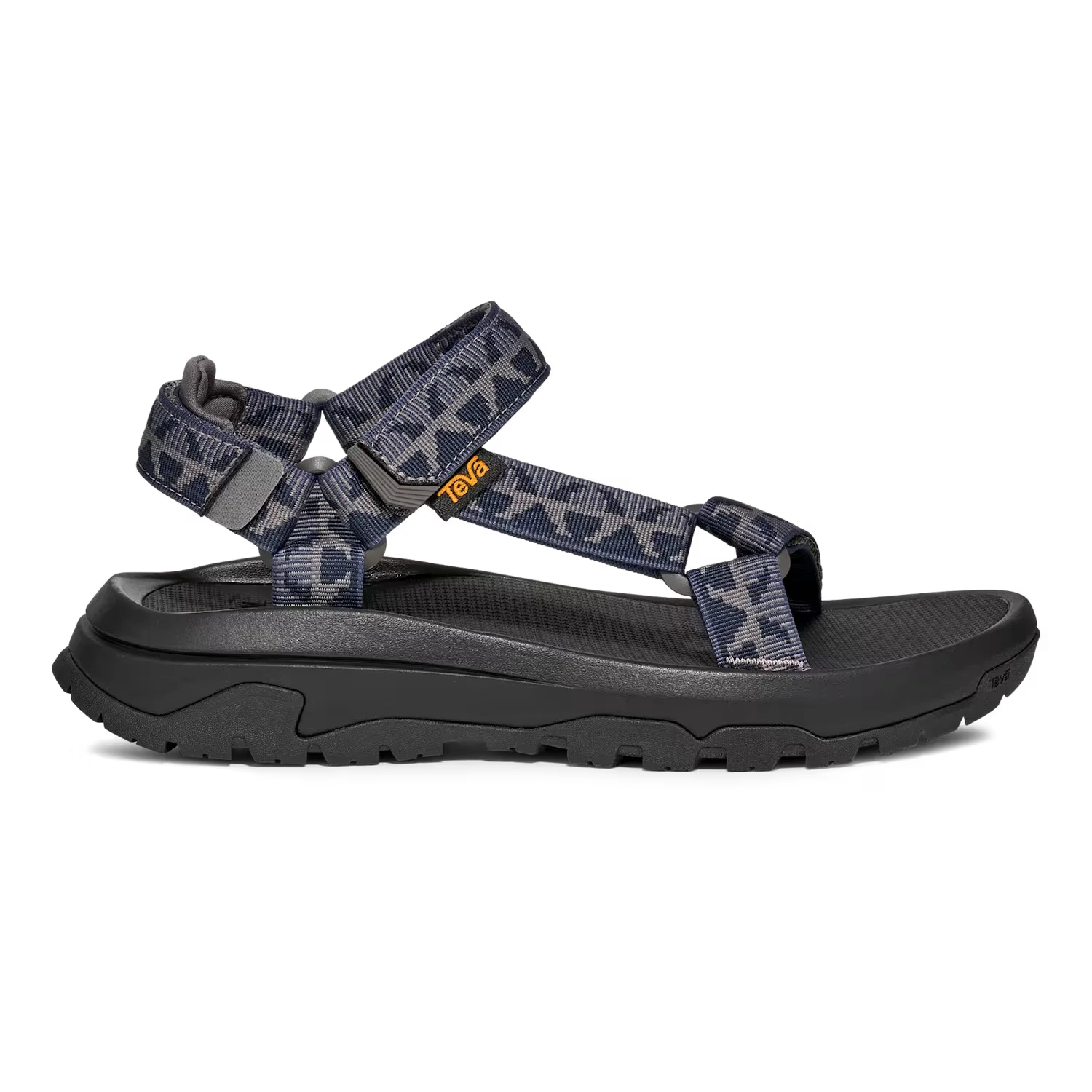TEVA Men's Hurricane XLT3 Sandal in criss cross navy grey, side view