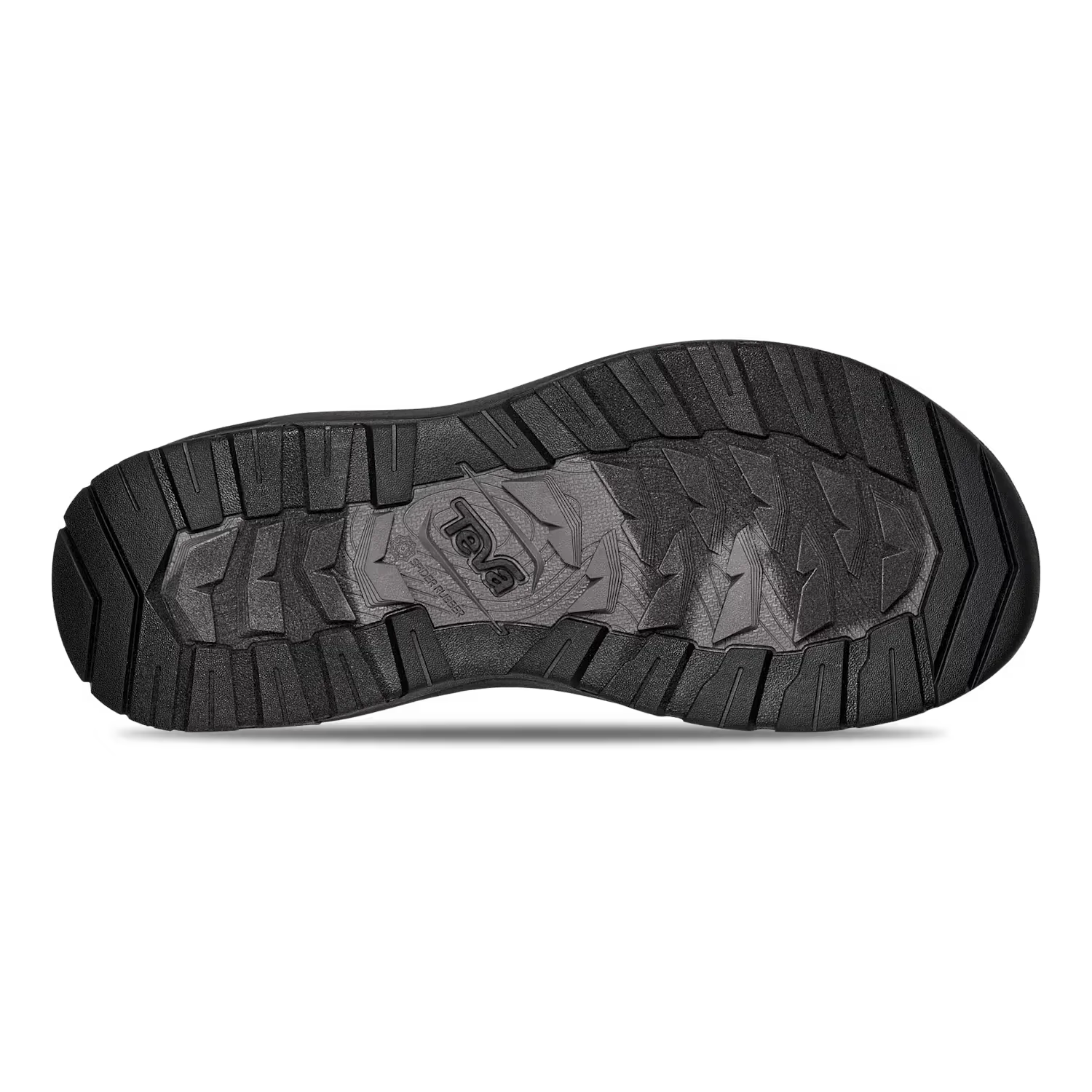 TEVA Men's Hurricane XLT3 Sandal in criss cross navy grey, sole view