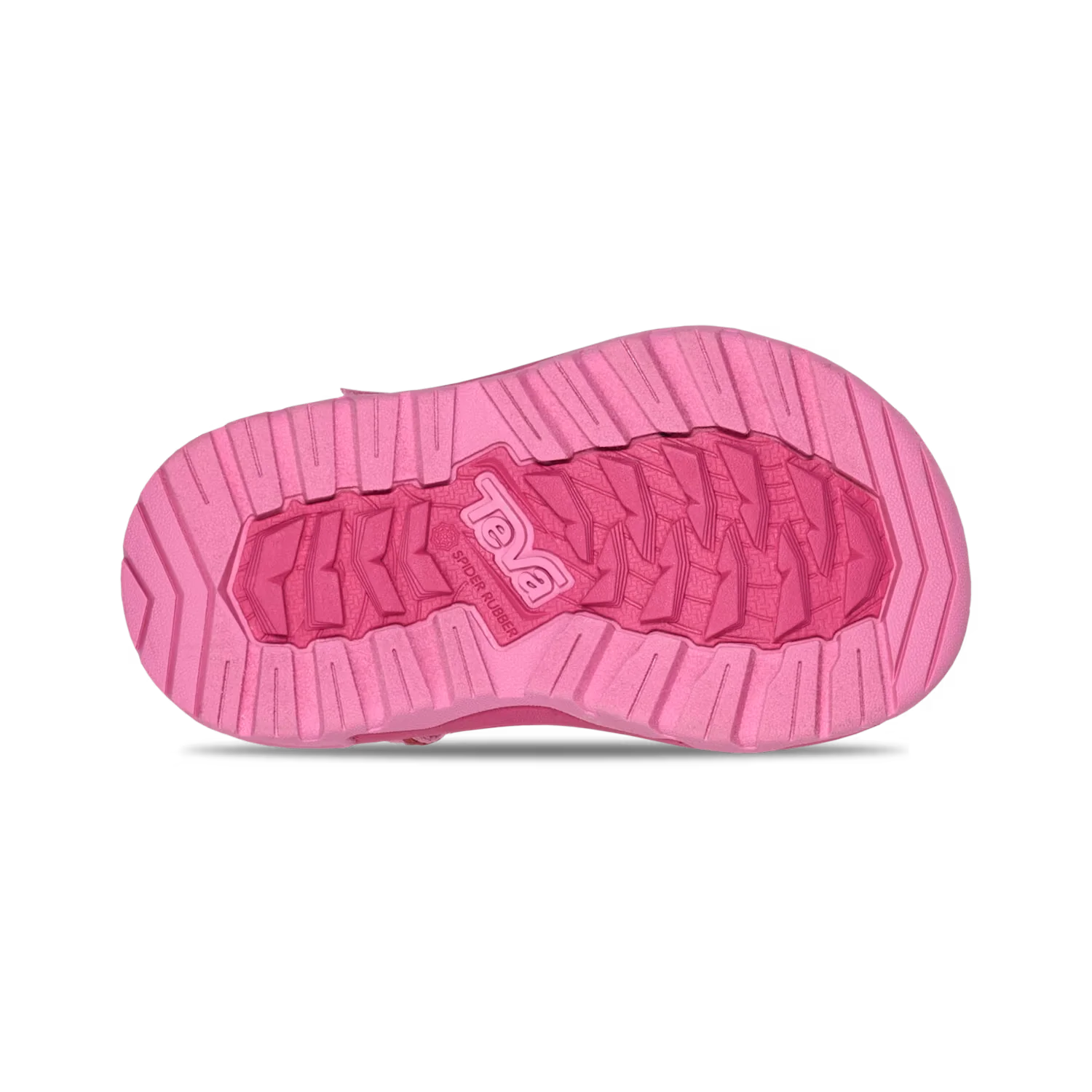 TEVA Toddler's Hurricane XLT JR Sandal in pink picnic cherries, sole view