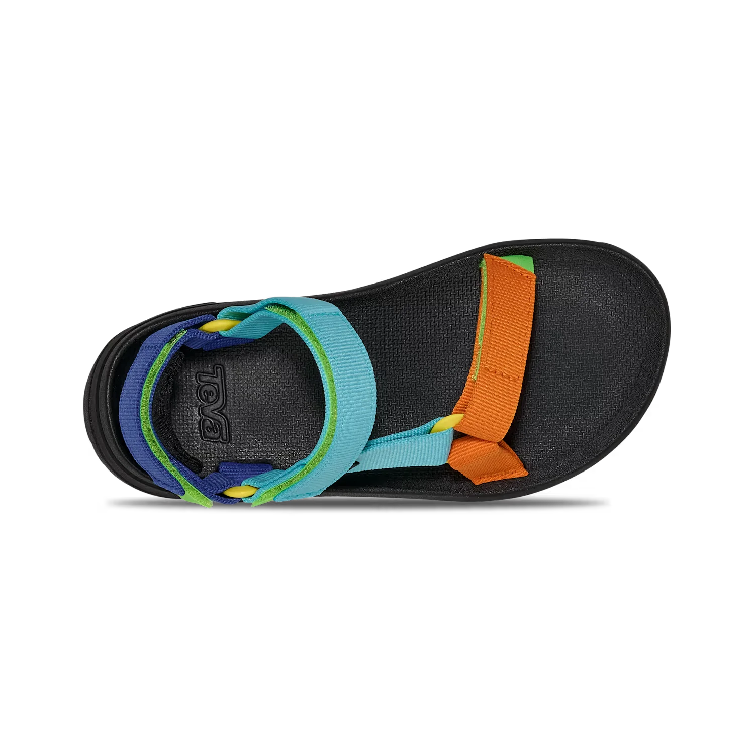 TEVA Kid's Hurricane XLT JR Sandal in neon multi, top view