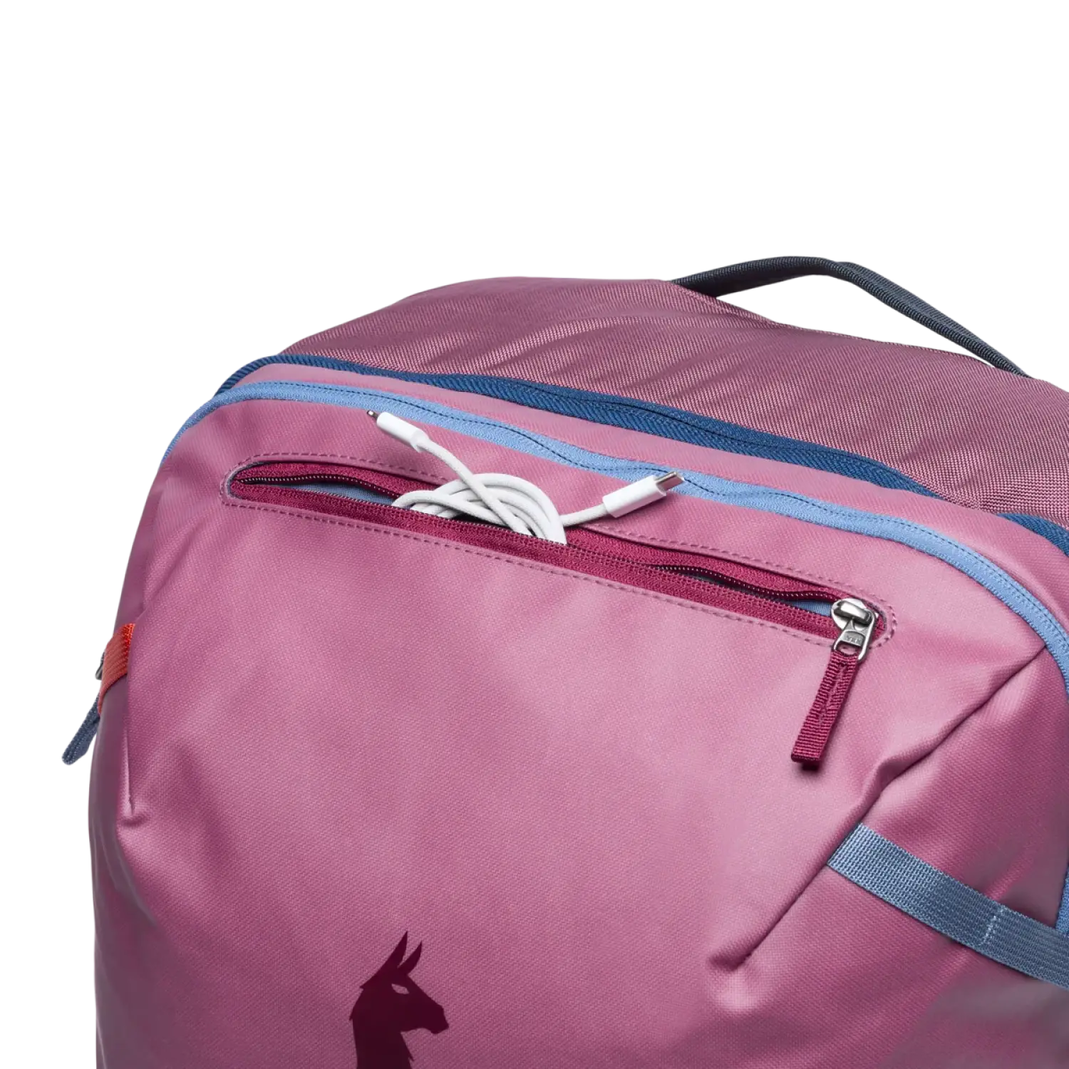 Cotopaxi Allpa 35L Travel Pack in fig, top pocket view