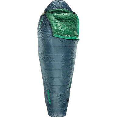 Therm-A-Rest Saros™ 32F/0C Sleeping Bag in regular size in blue with green lining, unzipped