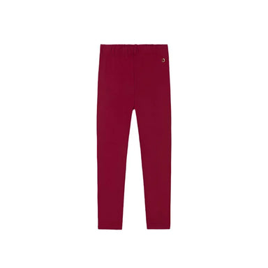 Mayoral Girl's Basic Leggings shown in the Cherry color option. Front view.