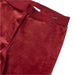 Baby Basic Velvet Leggings in cherry red, flat front waistband detail