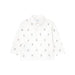 Mayoral Baby Long Sleeve Polo Shirt in cream winter bears print, flat front