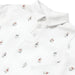 Mayoral Baby Long Sleeve Polo Shirt in cream winter bears print, flat front detail