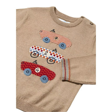 Mayoral Baby Intarsia Embroidered Sweater. Front view.