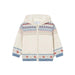 Mayoral Baby Lined Tricot Zip Cardigan in cream, flat front