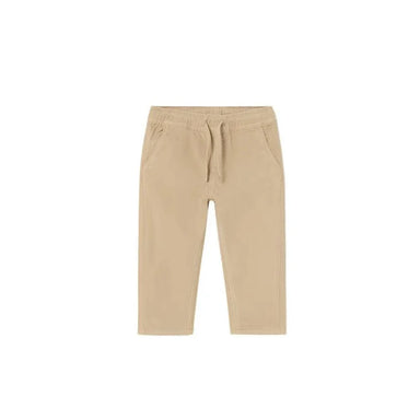 Mayoral Baby Corduroy Joggers shown in the Almond color. Front view.