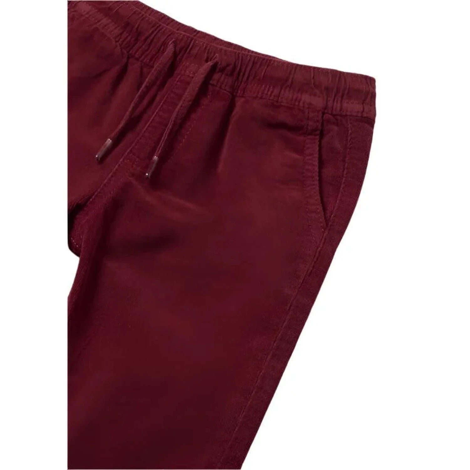 Mayoral Baby Corduroy Joggers shown in the Cherry color. Front view.