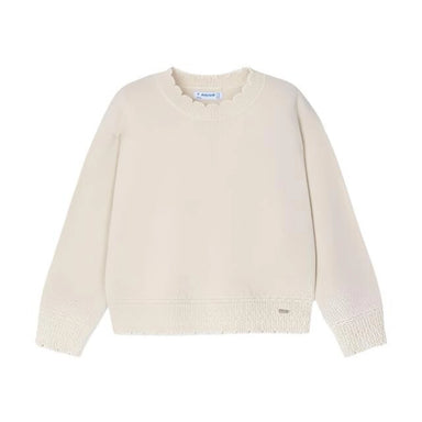 Mayoral Girl's Sparkly Sweater in ginger, flat front