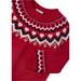 Mayoral Girl's Jacquard Border Sweater Girl shown in the Cherry color option. Front view.