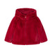 Mayoral Girl's Faux Fur Coat in red, flat front