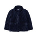 Mayoral Girl's Velvet Puffer Jacket in navy, flat front